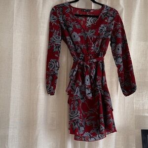 Floral Red Dress